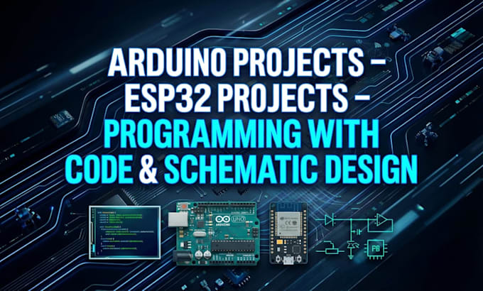 do arduino coding, esp32 iot programming, and circuit schematics