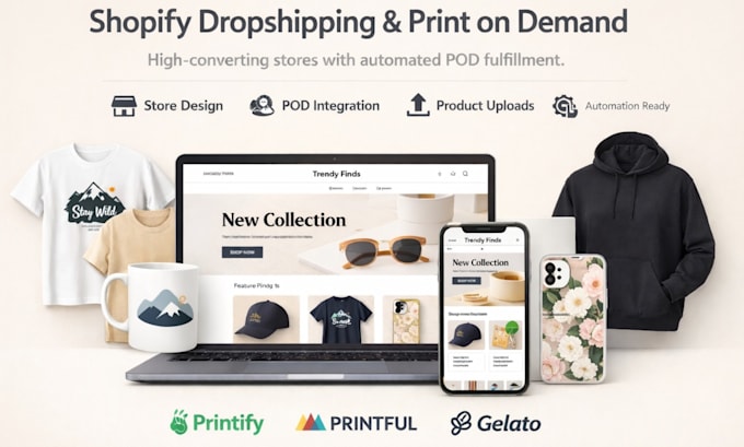Build and automate shopify print on demand store on gelato, printful ...