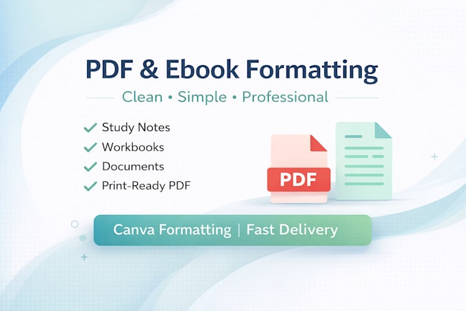 format and design e books study notes and PDF documents in canva