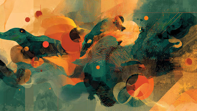 draw a digital abstract art illustration