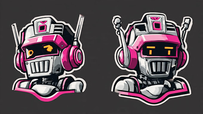design creative robot head mascot logo