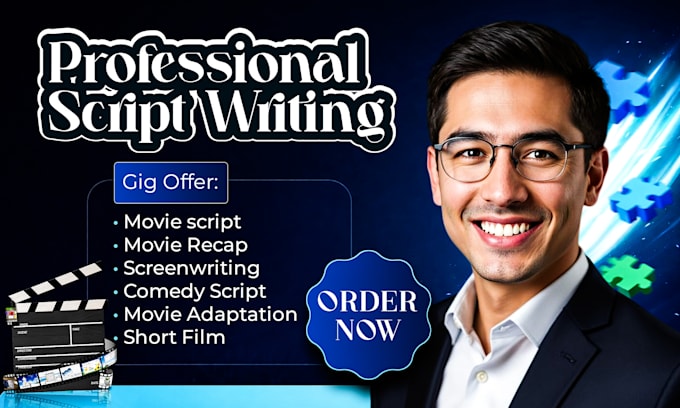 write and edit movie script, screenplay, film script, comedy script, tv script