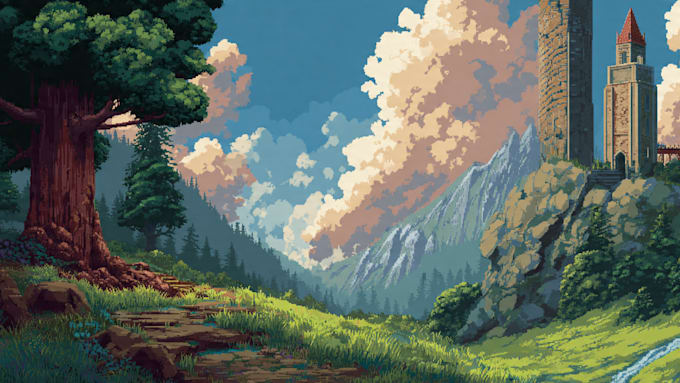 make you a pixel art background