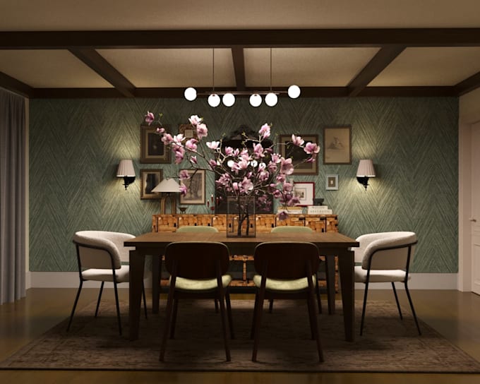 create 3d rendering, moodboard for your space