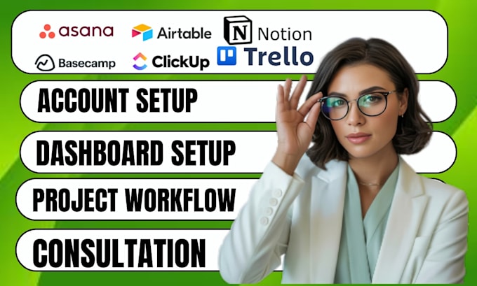 setup workflow project management in basecamp, trello, clickup,and asana