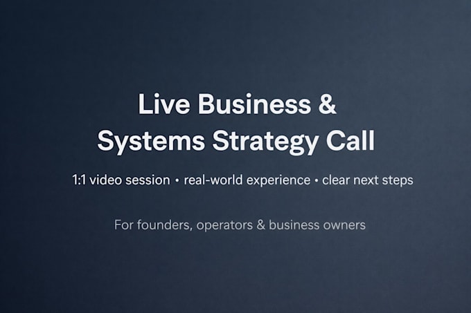 help you untangle complex business or tech problems in a live strategy call
