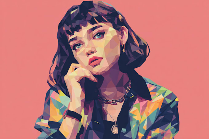 made geomatric and polygonal low poly vector illustrations