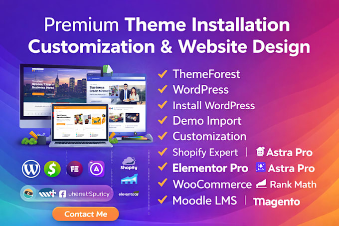 install premium wordpress theme demo import customization website moodle design