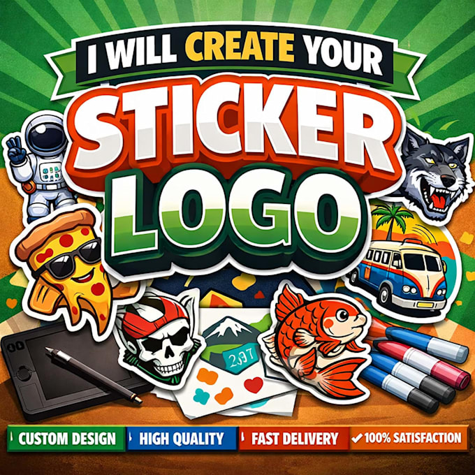 Create your sticker logo by Laurenpau | Fiverr
