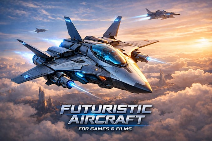 design a scifi futuristic aircraft for games and films and cartoons or animation