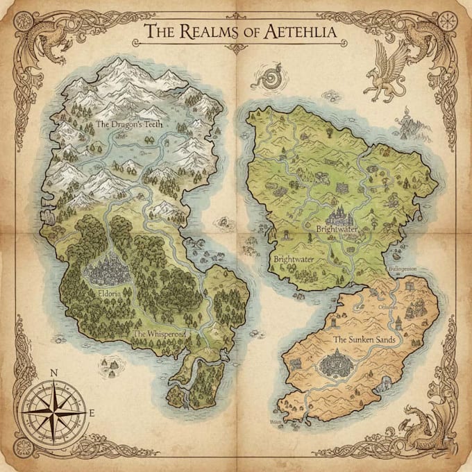 draw a custom map for fantasy, scifi, book or boardgame