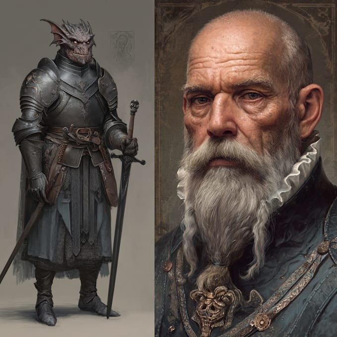 do character design for game, dnd, book or tabletop