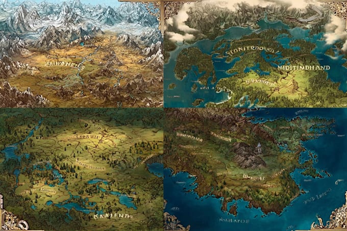 make fantasy city map for dnd map illustration world vector map