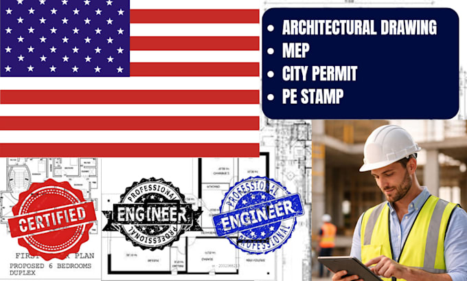 Draw city permit architectural floor plans engineering mep pe stamp ...