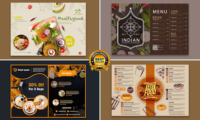 design modern bifold brochure, flyer and poster