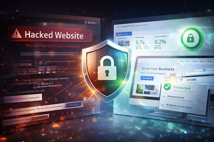 remove malware from wordpress, secure hacked websites full secure security setup
