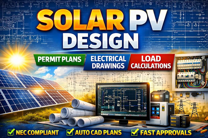 Design solar pv permit plans electrical drawings and load calculations ...