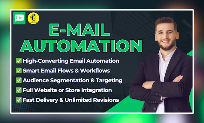 set up email automation and flows using mailerlite or mailchimp