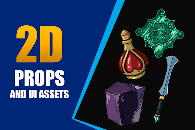 do 2d game props and UI assets for you videogame