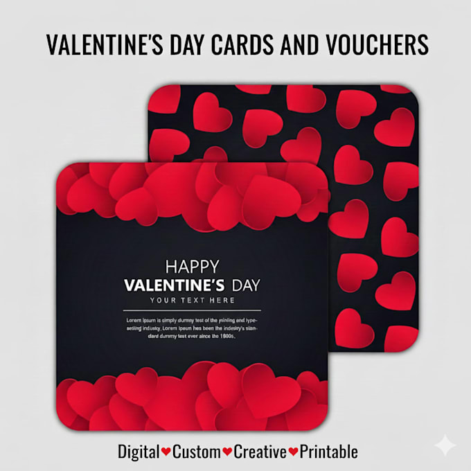 create custom valentines day cards and couple illustration