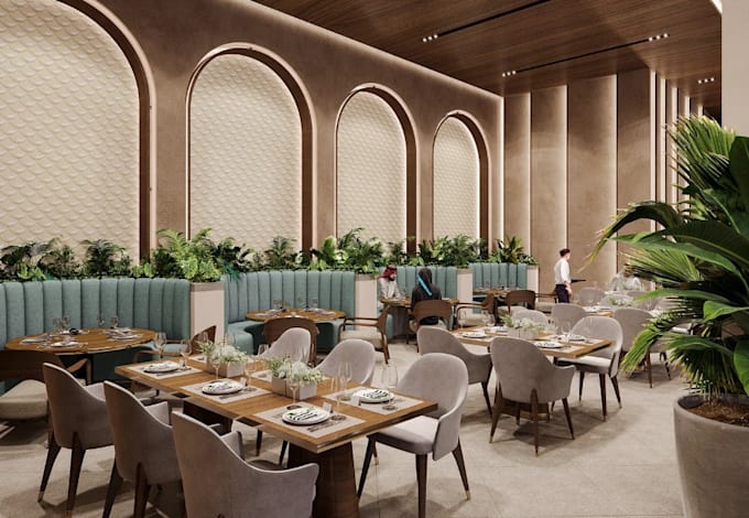 enscape 3d bistro restaurant,cafeteria,spacious layout,snack bar render, brewpub