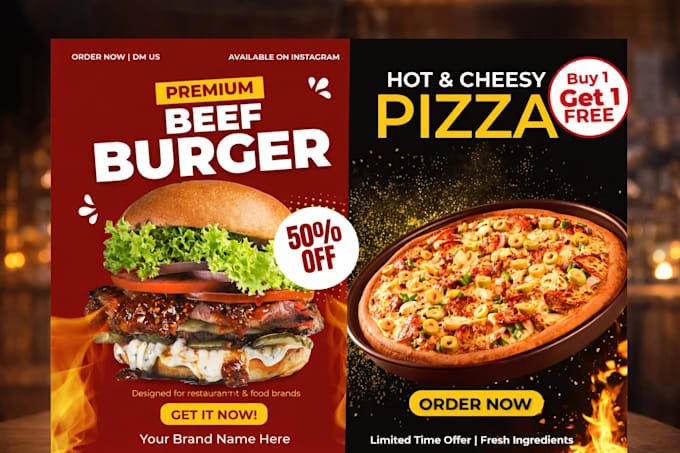 design professional food posters and instagram ads