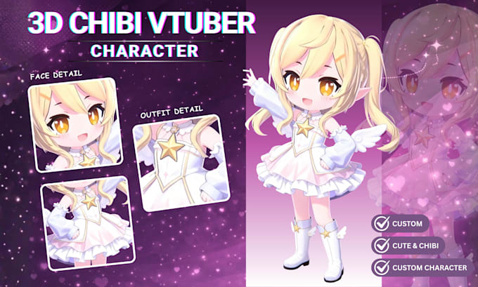 create a custom chibi vtuber 3d model for streaming