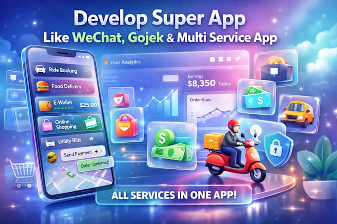 develop super app like wechat, gojek, multi service app, mini app