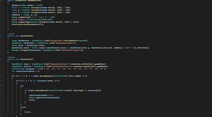 write a c sharp script for your unity projekt