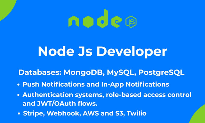 professional node js developer custom web apps, bug fixing API integrations