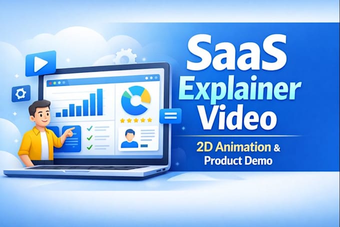create a 2d saas explainer video with saas demo and animated UI for software