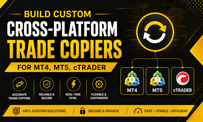 develop custom cross platform trade copiers for mt4, mt5, ctrader, ninjatrader