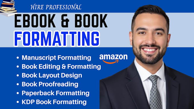 do manuscript formatting and book formatting for amazon KDP publishing