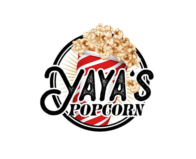 do a modern popcorn logo