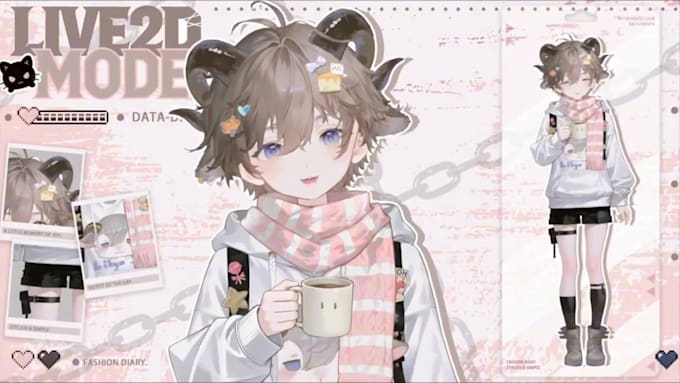 draw quality anime vtuber model live2d model vtuber character 2d vtuber model
