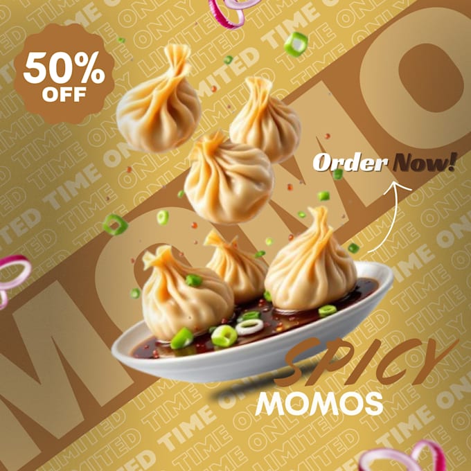 create professional food promotional posters and ads