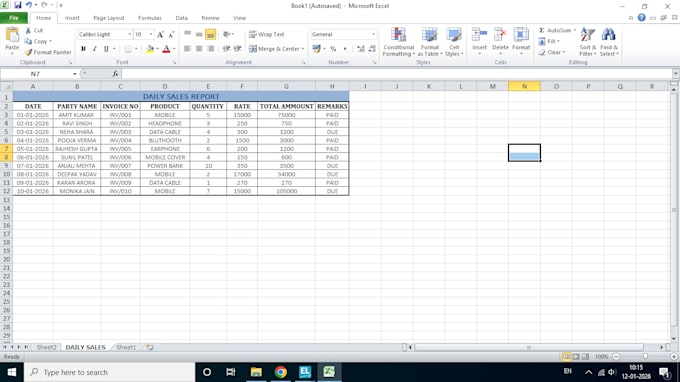 create excel mis and data reports