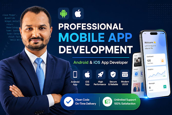 do mobile app development, android ios app development as flutter app developer