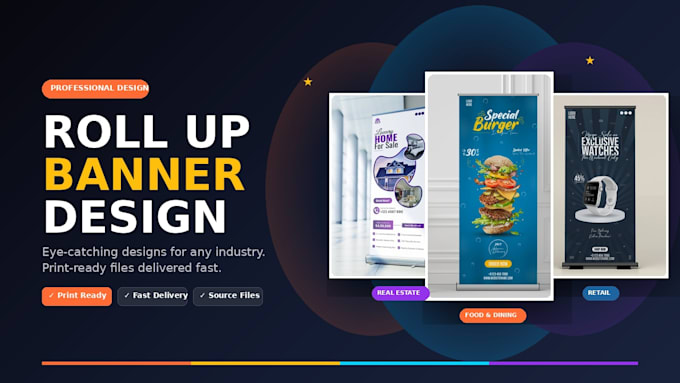 design a roll up banner that pops