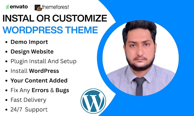 create wordpress website, themeforest theme demo import