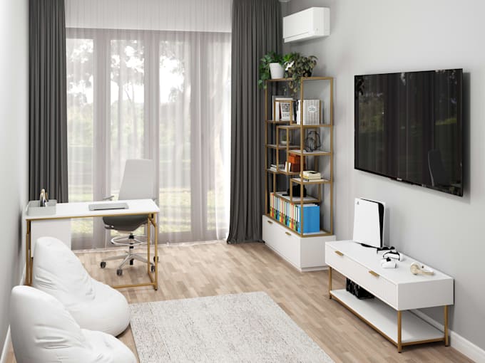 simple interior 3d visualization in sketchup