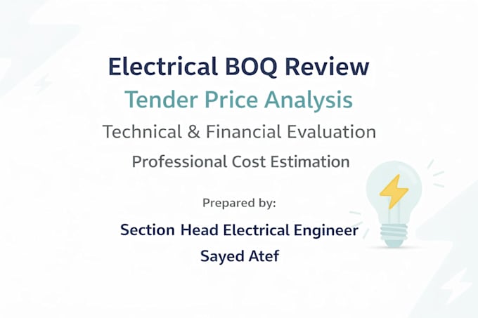 provide electrical boq review and price analysis
