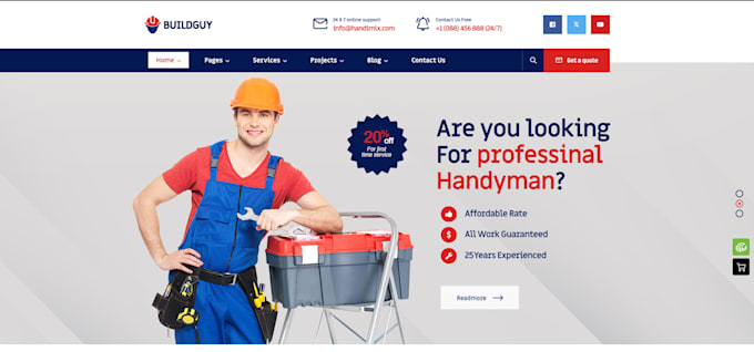 create handyman renovation services wordpress website