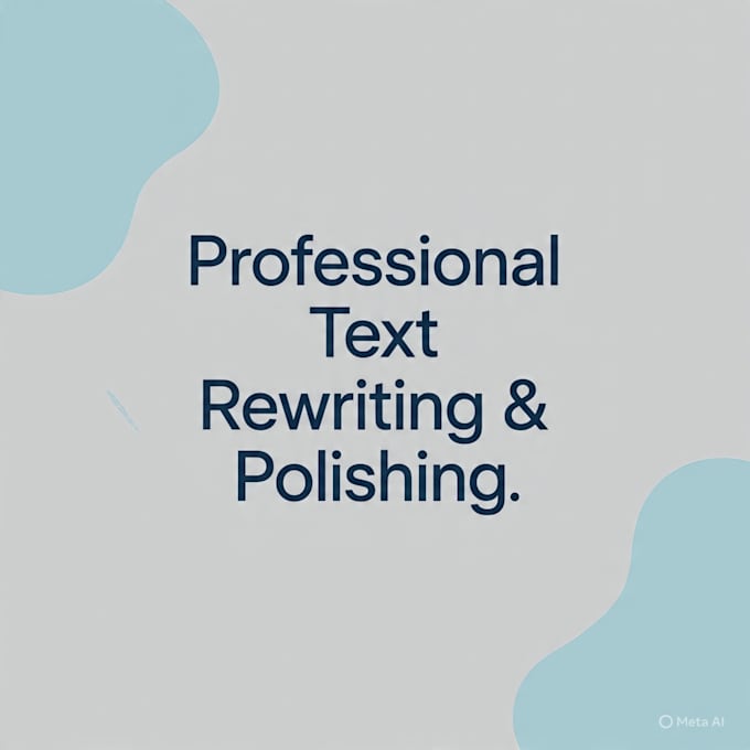 rewrite, edit, and polish your text to be professional