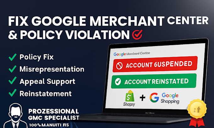 fix google merchant center misrepresentation fix merchant center suspension