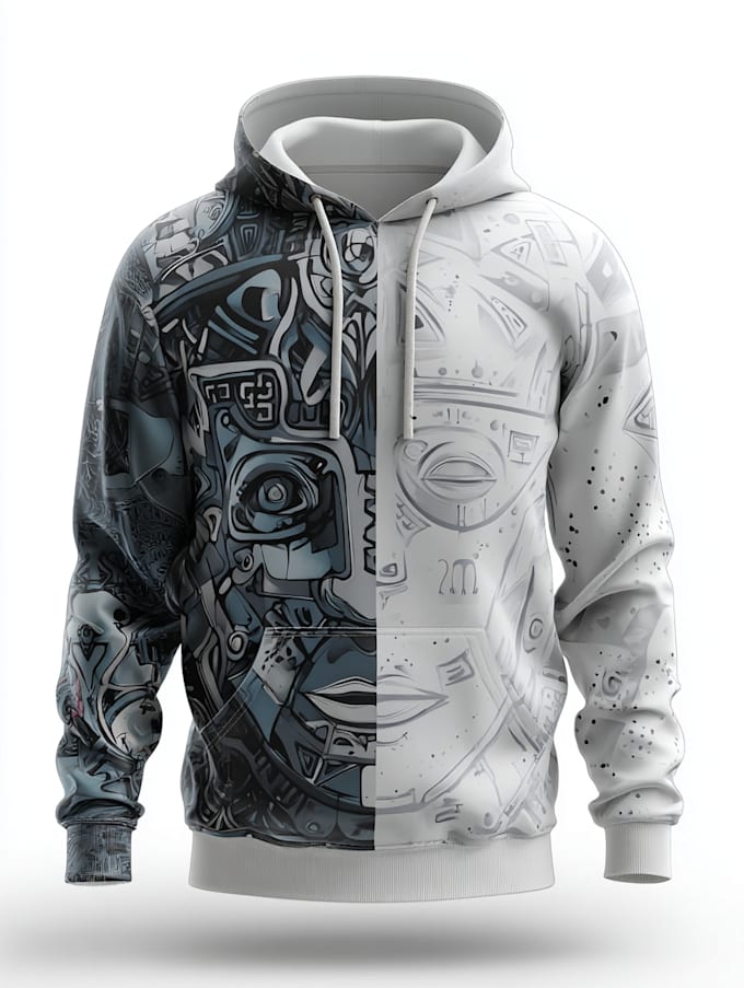 make trendy streetwear hoodie design with mockup