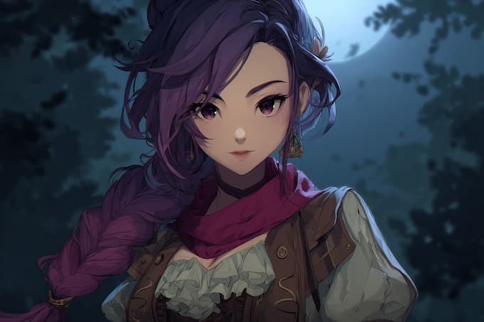 create a illustration anime or roleplaying character