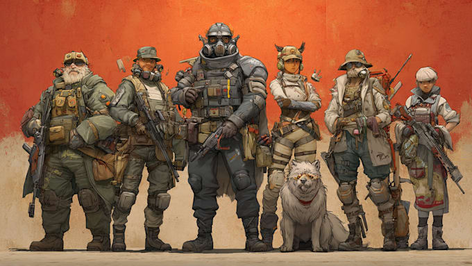 draw detailed military characters for you