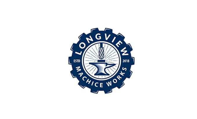 make industrial longview machine works logo and identity