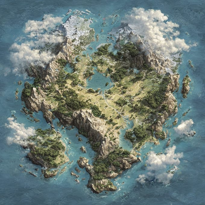 make full color drawn fantasy map
